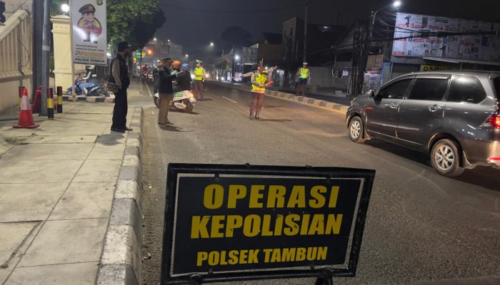 Polsek Tambun Selatan Gelar Operasi Kejahatan Jalanan dan Patroli Mobile, 6 Sepeda Motor Diamankan