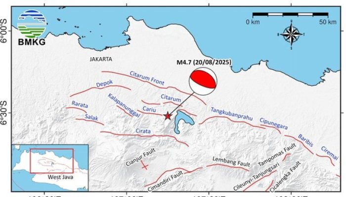 Sebanyak 7 Kali Kabupaten Bekasi Diguncang Gempa Bumi