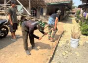 Hari Ke-5 TMMD Ke-129, Satgas Dan Warga Kompak Bangun Jalan Lingkungan Di Desa Wibawamulya