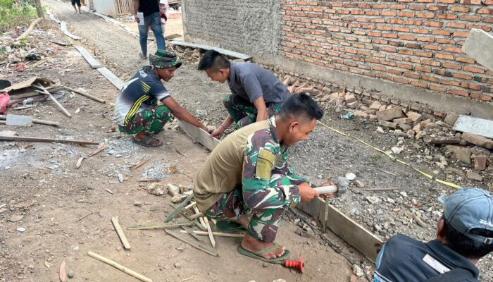Progres TMMD ke-129 Terus Berjalan, Satgas Kebut Pengecoran Jalan di Sasaran 5 Wilayah Desa Wibawamulya