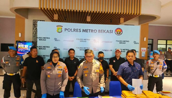 Ganja 17 Kg, Sabu Puluhan Gram dan 27.400 Obat Disita, Satnarkoba Polres Metro Bekasi Bongkar Jaringan Narkoba