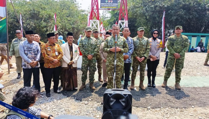 Resmikan Jembatan Perintis Garuda di Cibarusah, KSAD Didampingi Presiden Prabowo via Daring