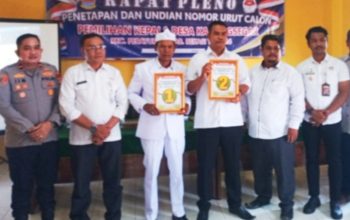 Kanit Reskrim Polsek Pebayuran Monitoring Pleno Penetapan Dan Undian Nomor Urut Calon Kepala Desa Se-kecamatan Pebayuran